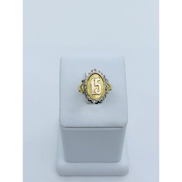 ❤️ 14k gold ring sweet 15 quinceañera ❤️ Size 5.5 main image 1